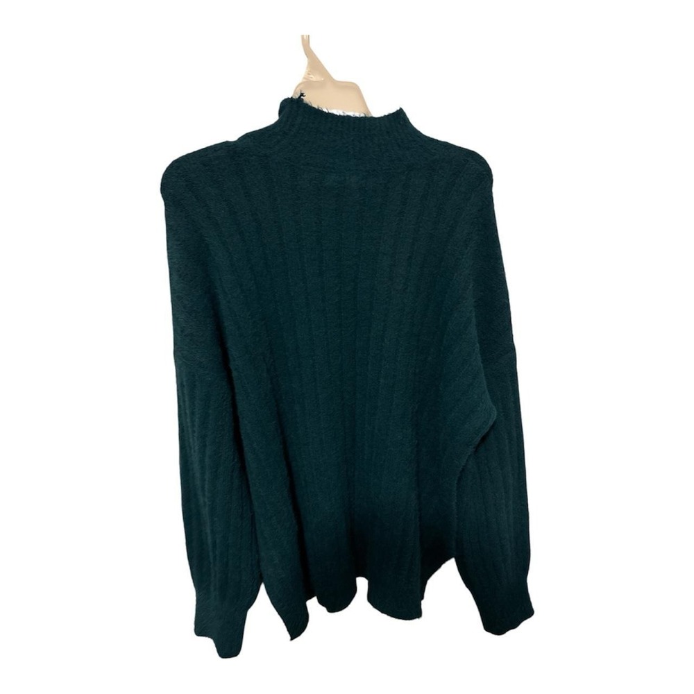 Jessica Simpson Dark green fuzzy ribbed knit sweater